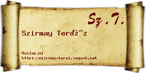 Szirmay Teréz névjegykártya